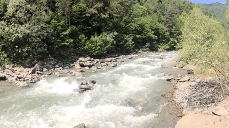 Река Рицеула в ущелье Рача-Лечхуми — место строительства будущей ГЭС «Садмели»