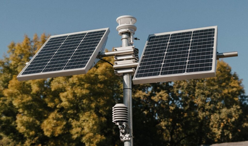 Метеосеть Молдовы: 42 станции на страже климата Современная автоматическая метеостанция с солнечными панелями и датчиками, установленная в Молдове